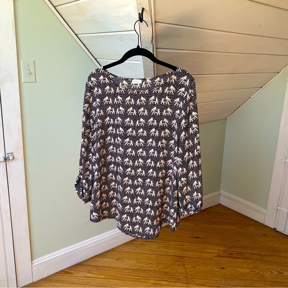 Pixley Elephant Print Blouse Women’s Medium - Picture 1 of 10